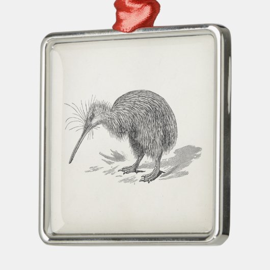  Sjabloon van Antiek vogelvogels Kiwi Metalen Ornament (Links)
