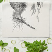  Sjabloon van Antiek vogelvogels Kiwi Theedoek (Gevouwen)