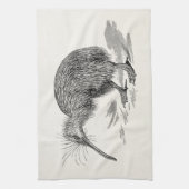  Sjabloon van Antiek vogelvogels Kiwi Theedoek (Verticaal)