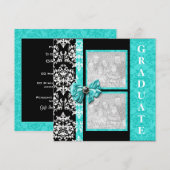 Sjabloon van Aqua Black afstuderen demask Aqua PER Kaart (Voorkant / Achterkant)