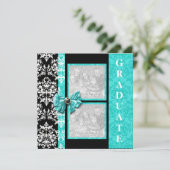 Sjabloon van Aqua Black afstuderen demask Aqua PER Kaart (Staand voorkant)