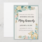 Sjabloon van Baby shower in de stutten en kutsen Kaart (Voorkant / Achterkant)