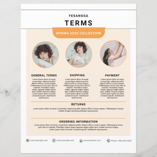 Sjabloon van bestelbon | Eenvoudig  (Achterkant)