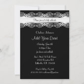 Sjabloon van Black and Silver Glam Party Kaart (Achterkant)