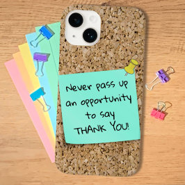 Sjabloon van Blauwgroen notitie Boodbord Kerkaart iPhone 15 Case