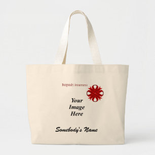 Sjabloon van Burgundy Clover Ribbon door Kenneth Y Grote Tote Bag