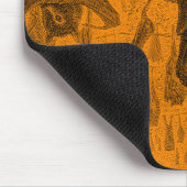 Sjabloon van de 1800s Flying Fox Bat Retro Oranje Muismat (Hoek)