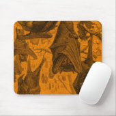 Sjabloon van de 1800s Flying Fox Bat Retro Oranje Muismat (Met muis)