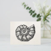 Sjabloon van de  Ammonite Seashell Fossil Shell Briefkaart (Staand voorkant)