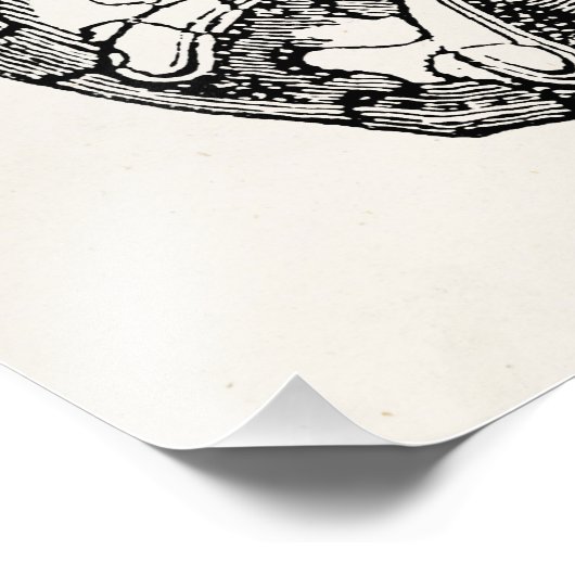 Sjabloon van de Ammonite Seashell Fossil Shell Foto Afdruk (Hoek)