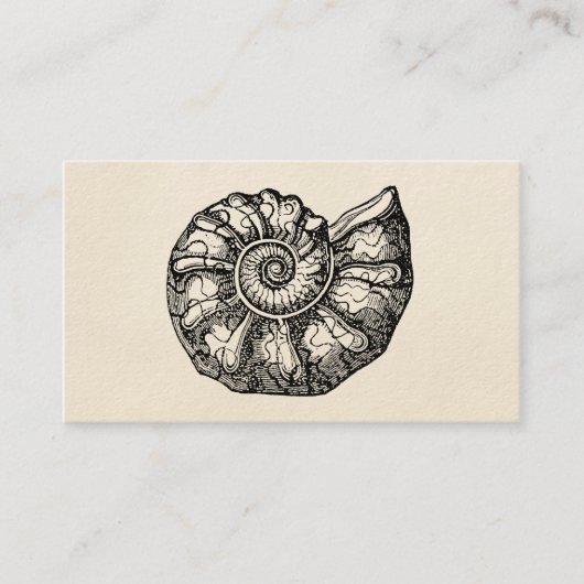 Sjabloon van de Ammonite Seashell Fossil Shell Visitekaartje (Voorkant)