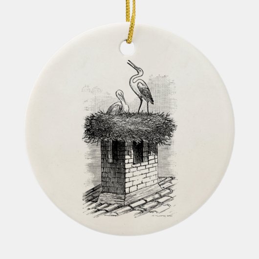  Sjabloon van de Antiek  van de vogelpest Keramisch Ornament (Voorkant)