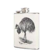 Sjabloon van de Australische vogelillustratie Emu Heupfles (Links)