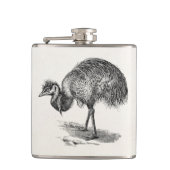  Sjabloon van de Australische vogelillustratie Emu Heupfles (Voorkant)