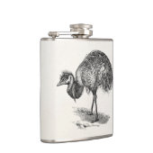 Sjabloon van de Australische vogelillustratie Emu Heupfles (Rechts)