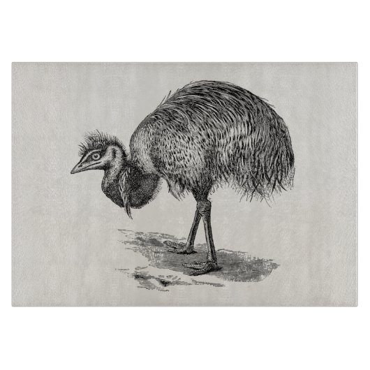  Sjabloon van de Australische vogelillustratie Emu Snijplank (Voorkant)