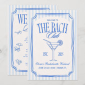 Sjabloon van de Bachelorette Party, Bach Club Kaart (Voorkant / Achterkant)
