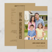 Sjabloon van de begrafeniskaart kaart (Voorkant / Achterkant)