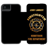 Sjabloon van de brandweerman Gold Name Incipio iPhone Portemonnee Hoesje (Agenda Open)