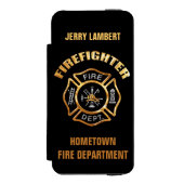 Sjabloon van de brandweerman Gold Name Incipio iPhone Portemonnee Hoesje (Voorkant Agenda)