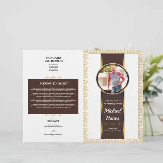 Sjabloon van de brochure van het begrafenisprogram (Staand voorkant)