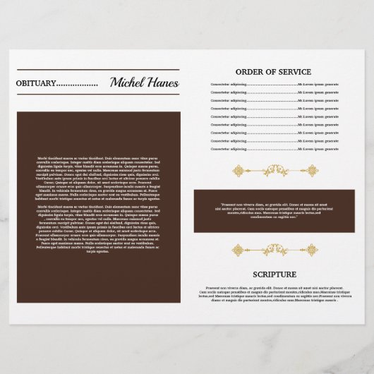Sjabloon van de brochure van het begrafenisprogram (Achterkant)