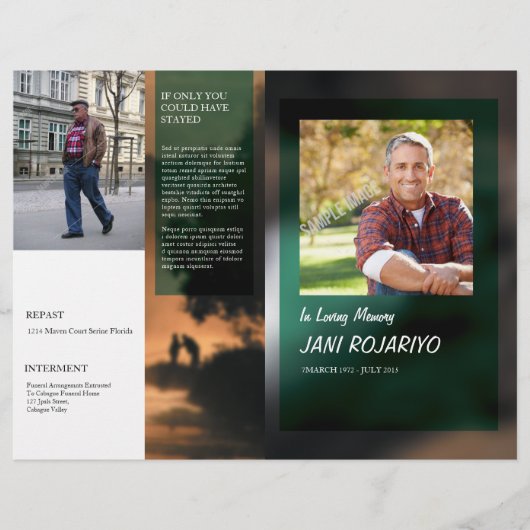 Sjabloon van de brochure van het begrafenisprogram (Voorkant)