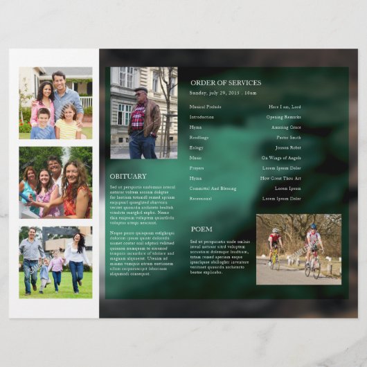 Sjabloon van de brochure van het begrafenisprogram (Achterkant)