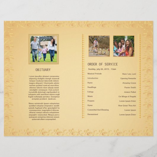 Sjabloon van de brochure van het begrafenisprogram (Achterkant)