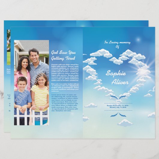 Sjabloon van de brochure van het begrafenisprogram (Voorkant / Achterkant)