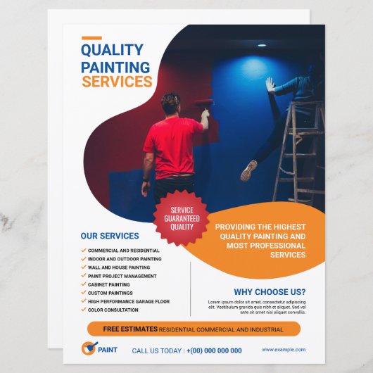 Sjabloon van de brochure voor het schilderen (Voorkant / Achterkant)