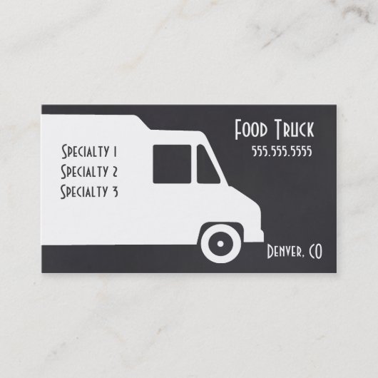 Sjabloon van de Business Card Food Truck Visitekaartje (Voorkant)