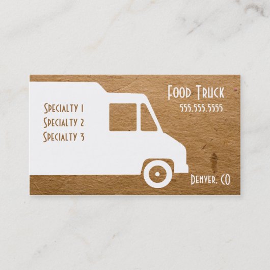 Sjabloon van de Business Card Food Truck Visitekaartje (Voorkant)