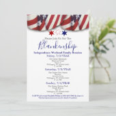 Sjabloon van de familie Patriottic Bunting Stars Kaart (Staand voorkant)