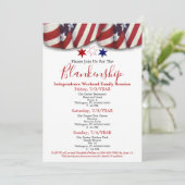 Sjabloon van de familie Patriottic Bunting Stars Kaart (Staand voorkant)