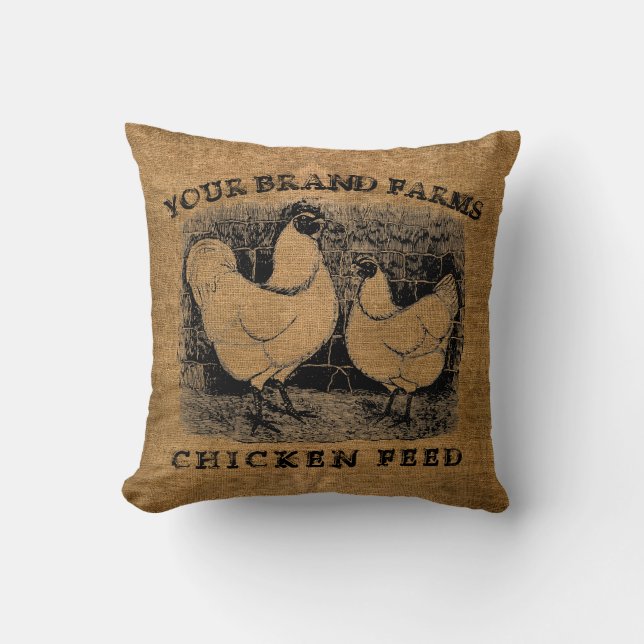  Sjabloon van de Faux Burlap Chicken Feed Sack Kussen (Voorkant)