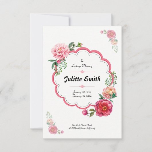 Sjabloon van de floal funeral Card Kaart (Voorkant)