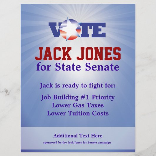 Sjabloon van de flyer Stemming Senaat (Achterkant)