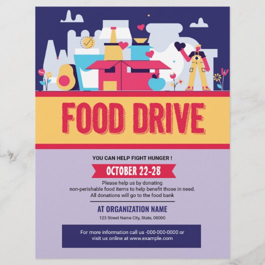 Sjabloon van de Food Drive Flyer (Voorkant)