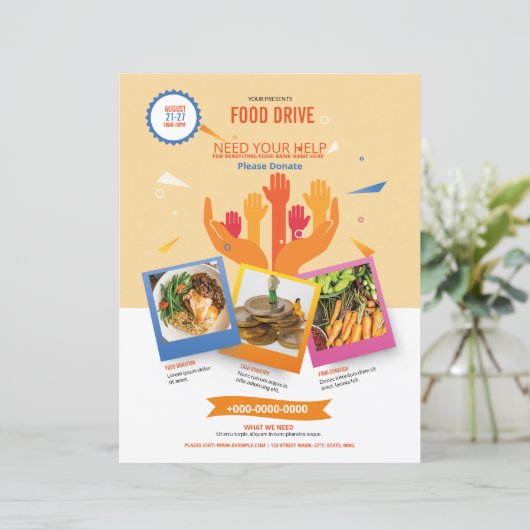 Sjabloon van de Food Drive Flyer (Staand voorkant)