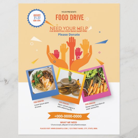 Sjabloon van de Food Drive Flyer (Voorkant)