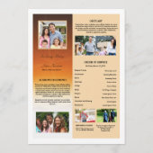 Sjabloon van de Funeral Program Card (Achterkant)