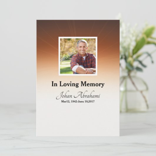 Sjabloon van de Funeral Program Card (Staand voorkant)