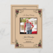 Sjabloon van de Funeral Program Card Kaart (Voorkant / Achterkant)