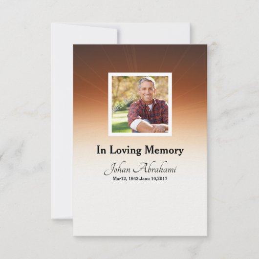 Sjabloon van de Funeral Program Card Kaart (Voorkant)