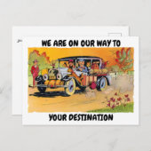 Sjabloon van de Funny Travel Destination Briefkaart (Voorkant / Achterkant)