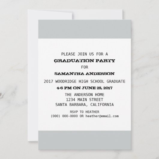 Sjabloon van de graduatiepartij kaart (Voorkant)