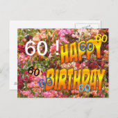 Sjabloon van de jaardag van de Bougainvillea Brief Briefkaart (Voorkant / Achterkant)