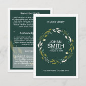 Sjabloon van de Kaart van het begrafenisprogramma (Voorkant / Achterkant)