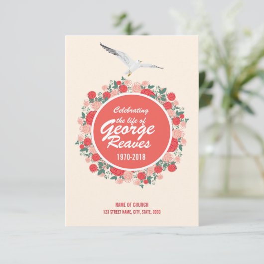 Sjabloon van de Kaart van het begrafenisprogramma (Staand voorkant)